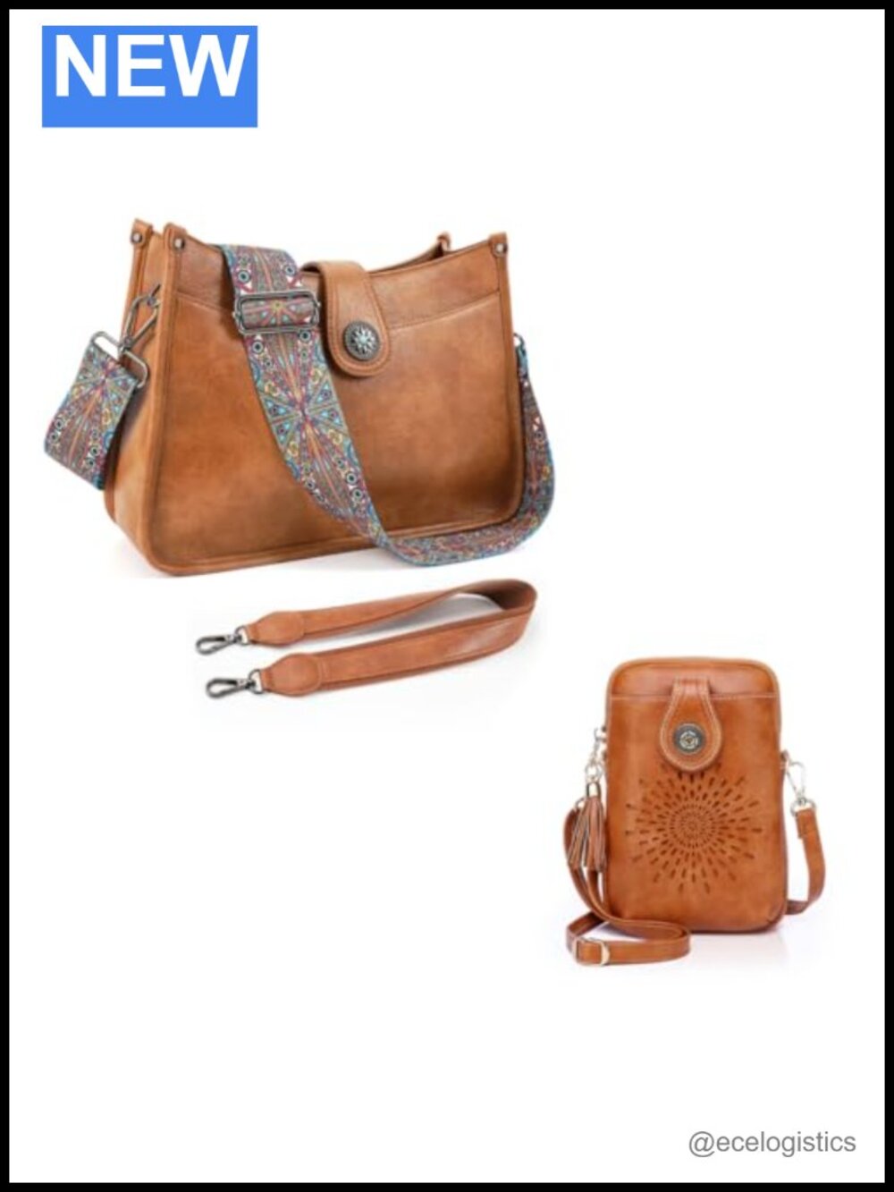 Women's Crossbody Bag Mini Cell Phone Purse Faux Leather Detachable Straps